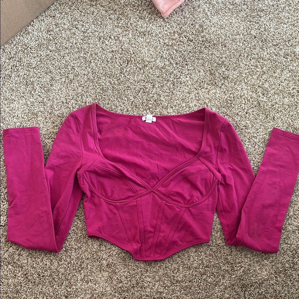 Women's Pink Long Sleeve Top